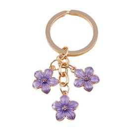 Fuqimanman2020 Flower Charms Daisy Enameled Keychain Chain Tassel Keyring For Women Girls Gifts Purse Bag Accessories-C Purple
