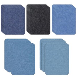 15 Pcs Iron On Patches for Clothing, 12.5cm x 9.5cm Denim Patches for Jeans, Patches Iron-On Repair Kit for Inside Jeans, Iron On Fabric Patches for Clothes, DIY Repair, Hole Repairing, Crafting