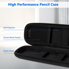 FINPAC Eva Pencil Case, Hard EVA Pen Case, Shockproof Pencil Case, Pencil Case, Pencil Bag for Executive Fountain Pen for Office, School, black, pencil case