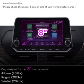 INNOSURE Tempered Glass Screen Protector for Nissan Altima S/SV/SR (2019-2025), Rogue S/SV (2021-2025), Sentra SV/SR (2020-2025) 8" Infotainment Touchscreen (HD Clear)