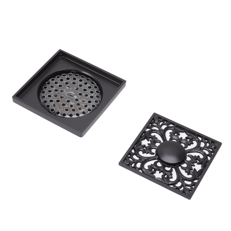 Floor Drain Quadrate Antique European Style Copper Stainless Steel Odor