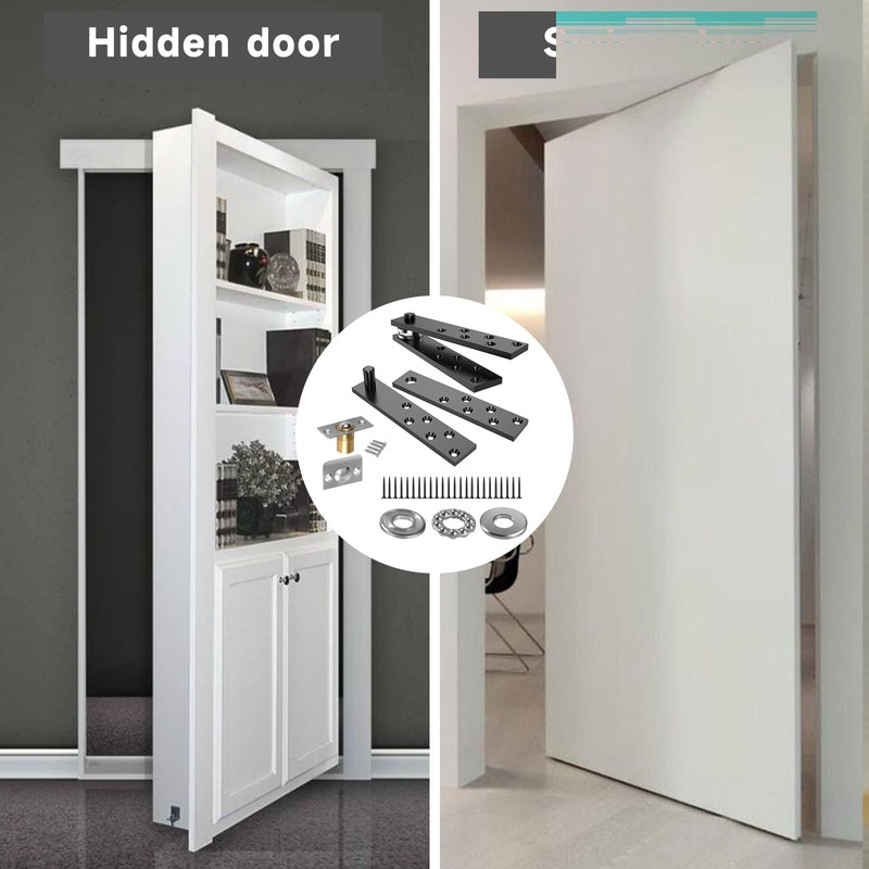 Hidden Door Hinge Pivot Hardware 360 Degree Rotation Murphy Bookcase,