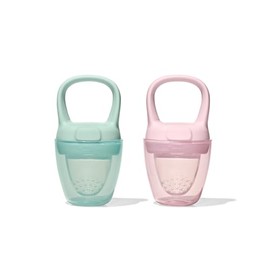 OXO Tot - Alimentador automático de silicona, 2 unidades, ópalo y flor