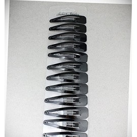 Perfect Hairstyle with Our Hair Accessories - Black Set Pack Of 12 Metal Hair Accessory Clips Snap Barrettes 2 5/8" Wide Fashionable Hair Accessory Hair Jewelry Accessories for Lady Women