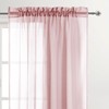 DWCN Sheer Curtains, Faux Linen Rod Pocket Solid Window Drapes