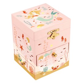Trousselier 6260200 Children's Jewellery Box Mermaid Pink Jewellery Box with Music and Drawer Music Box Storage
