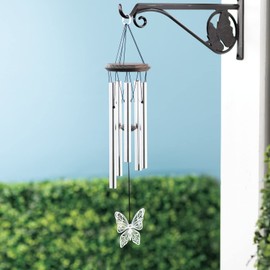 Woodstock Chimes Signature Collection, Woodstock Habitats Chime, 21'', Silver Wind Chimes for Outdoor, Patio, Home or Garden Decor (HCMB)