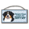 "This House Hüttet ein Berner" Wooden Sign MDF 25 x 12.5 cm 4 Dog Sign