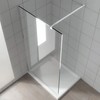 Polished Silver Stainless Steel Wall-to-Glass Bathroom Shower Support Bar Arm