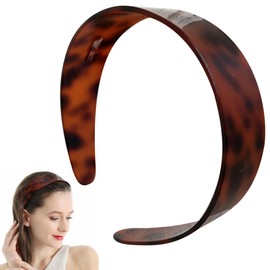 JazSwirl Tortoise Shell Headband for Women, French Tortoise Headbands Wide 1.4 Inch Tortoiseshell Headband for Brown Acrylic Cheetah Hairband Leopard Print Headbands for Women Stylish Hair Accessory