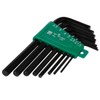Larcele Hex Key with Flat Head Black Eight Sets for
