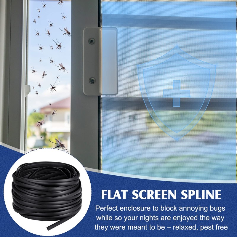 LEIFIDE Flat Screen Spline 0.315 Width Vinyl Window Screen Spline