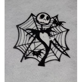 Handmade Nightmare Before Christmas Jack 3.75 inch  Iron on Embroidered Applique Patch