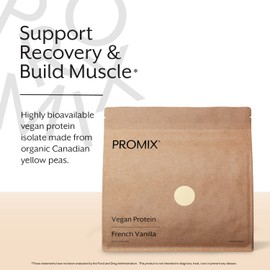 ProMix Nutrition Promix Plant-Based Vegan Protein Powder, Vanilla - 2.5lb Bulk - Pea Protein & Vitamin B-12 - Post Workout Fitness & Nutrition Shakes, Smoothies, Baking & Cooking Recipes - Gluten-Free