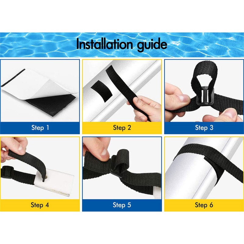 ALFORDSON Pool Cover Roller 8PCS Straps Kit Solar Swimming Pool