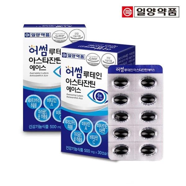 Ilyang Pharmaceutical Awesome Lutein Astaxanthin Hematococcus Ace 2 boxes 2 months supply, single option / 일양약품 어썸 루테인 아스타잔틴 헤마토코쿠스 에이스 2박스 2개월분, 단일옵션