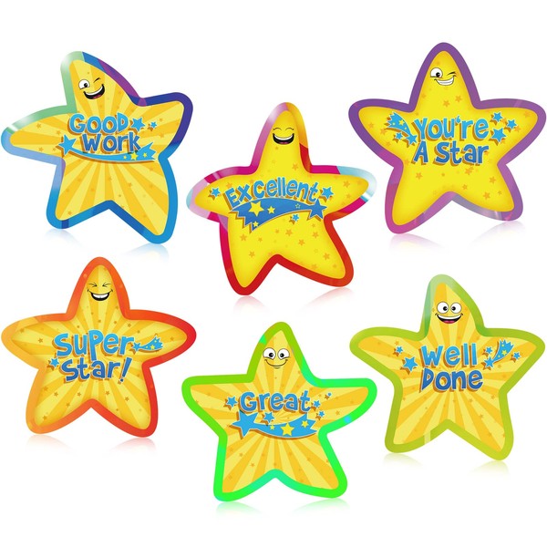 72 Pcs Star Stickers Star Adhesive Award Badges 3.23 x 3.23 Inches Gold Each Star of The Week Poster Student Awards Recognition Reward Stickers Star Stickers for Kids Classroom Teacher Supplies