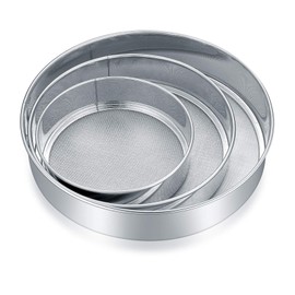 PanBeiQiWEU 3 Pieces 3 Size Stainless Steel Flour Sifters, Strainer for Baking, Icing Sugar Sieve, Icing Sugar Sieve, Kitchen Sieve, Fine Mesh, Flour Shaker for Baking, Cooking