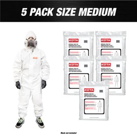 LAUCO KOTA Disposable Protective Coverall Suit with Hood, with Hood, Elastic Waist and Wrist for Spray Painting (5, Medium)