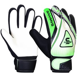 Football Goalkeeper Gloves for Boys Kids Teens Adults Football Goalkeeper Gloves Finger Support Wrist Junior Suitable for 5-6 Years (Black/Green)