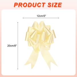 sourcing map 15pcs 5 Inch Large Pull Bow Big Gift Wrapping Bows Ribbon Beige for Wedding Car Baskets Presents Christmas Bow