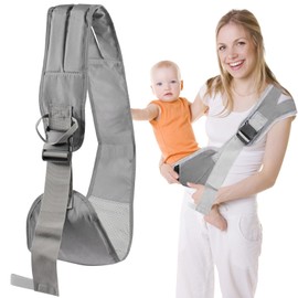 Baby Carrier, Portable Baby Carrier with Adjustable Comfortable Shoulder Straps, Breathable Children's Sling for Infants and Toddlers up to 55 kg, 5-42 Months (Ash)