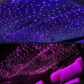 Twinkle Headliner Star Light, 16W 1000Pcs*0.03in*9.8ft Ceiling Fiber Optic Lights APP/Remote Control Sound Activated Mode RGBW for Car Home Star Ceiling Decoration