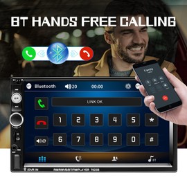 Camecho Car Stereo 2 Din Car Radio 7" MP5 Player with HD Touch Screen Digital Display Bluetooth Multimedia Support USB SD FM Aux-in Double Din Autoradio Mobile Phone Mirror Link with Backup Camera