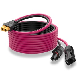 Zibee Solar Panel to XT60 Charge Extension Cable 12AWG with MC4 Connector 6.6FT,Combined Wire Solar Connector to XT60 Adapter Cable for Solar Panel to Battery RV Power Station