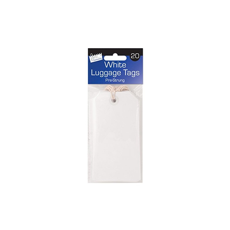 Just Stationery Luggage Label - White (Pack of 20)