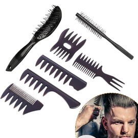 YANINEE 7PCS Friseur Styling Kamm Männer, Barber Haarkamm Herren, Haarbürste Grob,zum Föhnen,Glätten,Entwirren,Frisieren
