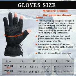 Drasry Neoprene Palm Ice Fishing Gloves 3-Cut Fingers Warm for Men and Women ...