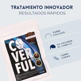 Fibra Capilar Coverful Premium 100 Gramos Para Cubrir Calvicie, Canas y Dar Volumen Al Cabello (Cafe medio)