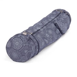 Bodhi Yoga Bag ASANA Bag Cotton Maharaja Collection Yoga Mat Bag in Various Sizes Cotton Bag for Yoga Mat & Accessories Includes Outer Pockets 70 cm Mandala Dark Blue
