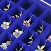 MeJell 24 Slot Velvet Glass Jewelry Box Organizer Rings Earrings