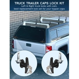 Quality Life Truck Cap Camper Shell T-Handle Lock Latch Replacement Parts, Truck Bed Topper Door Locking Kit Accessories with Keys - L&R Lock