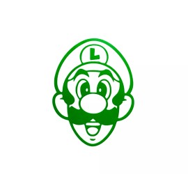 Luigi Head GREEN vinyl decal weatherproof dishwasher-saf