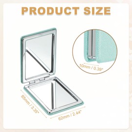 uxcell Small Pocket Mirror for Purse, Rectangular Magnifying Foldable Silver Makeup Handheld Compact Mirror for Women, Purse, Travel, Girls, Gift(Blue, 3.35" x 2.44")