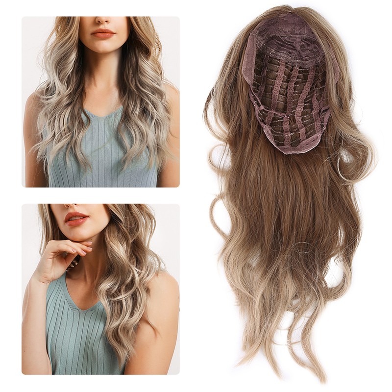 Women Long Wavy Light Blonde Wig Lady Fashionable Cosplay Party