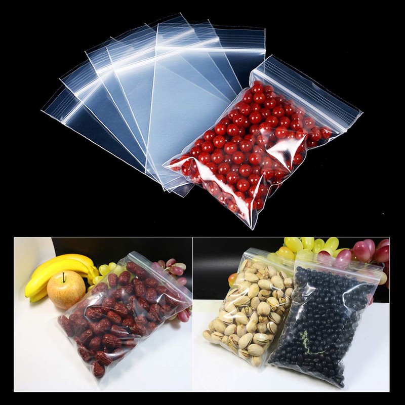 500pcs Grip Seal Bags 5 Mixed Size Reusable Poly Zip