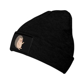 VunKo Unisex Brown Hedgehog Beanie for Men and Women Cuffed Plain Knit Hat Winter Soft Warm Beanies Hats Cap