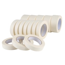 Lichamp White Masking Tape 1 inch and 2 inch Wide, 10+5 Pack 1 inch and 2 inch Masking Tape Bulk, Total 825 Yards
