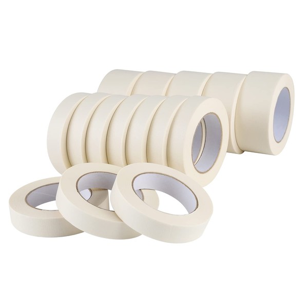 Lichamp White Masking Tape 1 inch and 2 inch Wide,