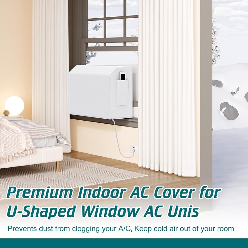 Daisypower Indoor Air Conditioner Cover for U-Shaped Window AC Units,