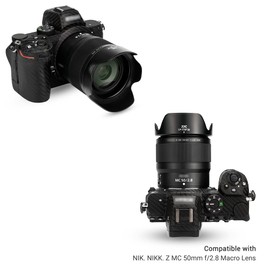 Reversible Tulip Flower Lens Hood Shade for Nikon NIKKOR Z MC 50mm f/2.8 Macro Lens on Camera Z5 Z6 Z6 II Z7 Z7 II Includes an Adapter Ring & Available to Attach 46mm Filter/Lens Cap