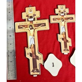 3 HANDMADE Greek Russian Orthodox Wooden Cross