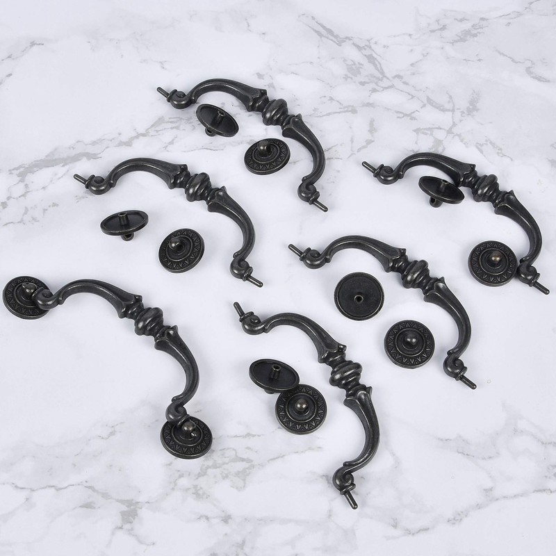 Supkiir 6 Pack Drawer Pulls Handles, 5.5" Hole Center Vintage