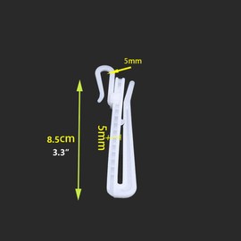 Ailejia 20 pcs Plastic Adjustable Pinch Pleat Hook Ratchet System Depth Pinch Pleat Curtain Tape Window Curtain Hooks Drape for Door Curtain and Shower Curtain (85mm,20pcs)