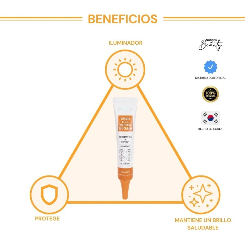 Crema Contorno De Ojos Vitaminas Iluminadora Coreana Moira