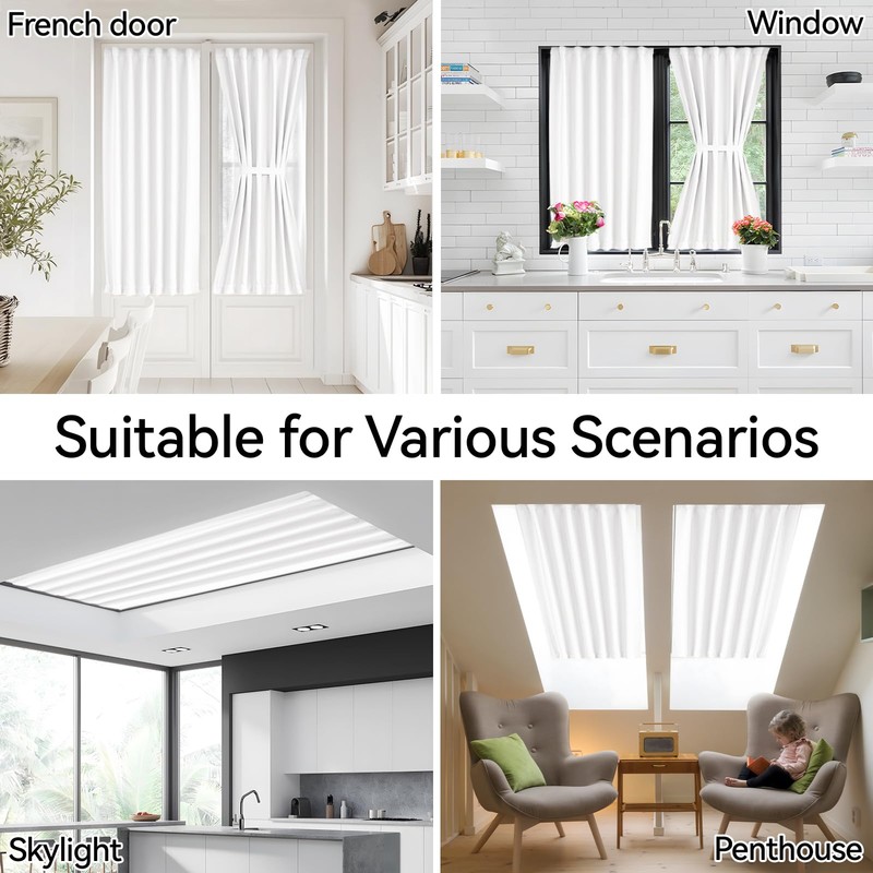 Vatge Front Door Sidelight Curtains with Velcro - 12x72 Door